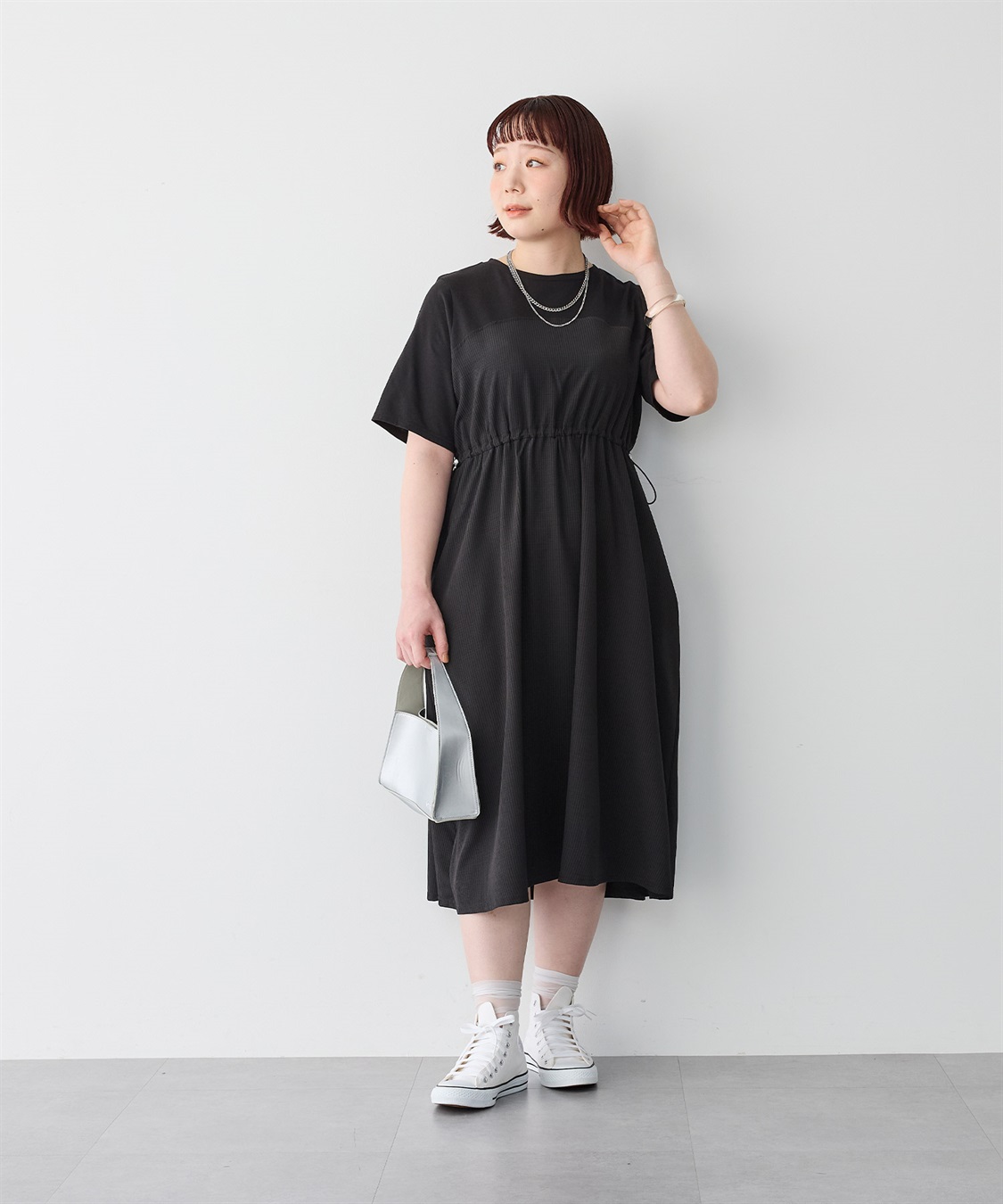 anyfee 【anyfee/プラスサイズ】ビスチェ風切り替えドロストコードワンピース_sub_11