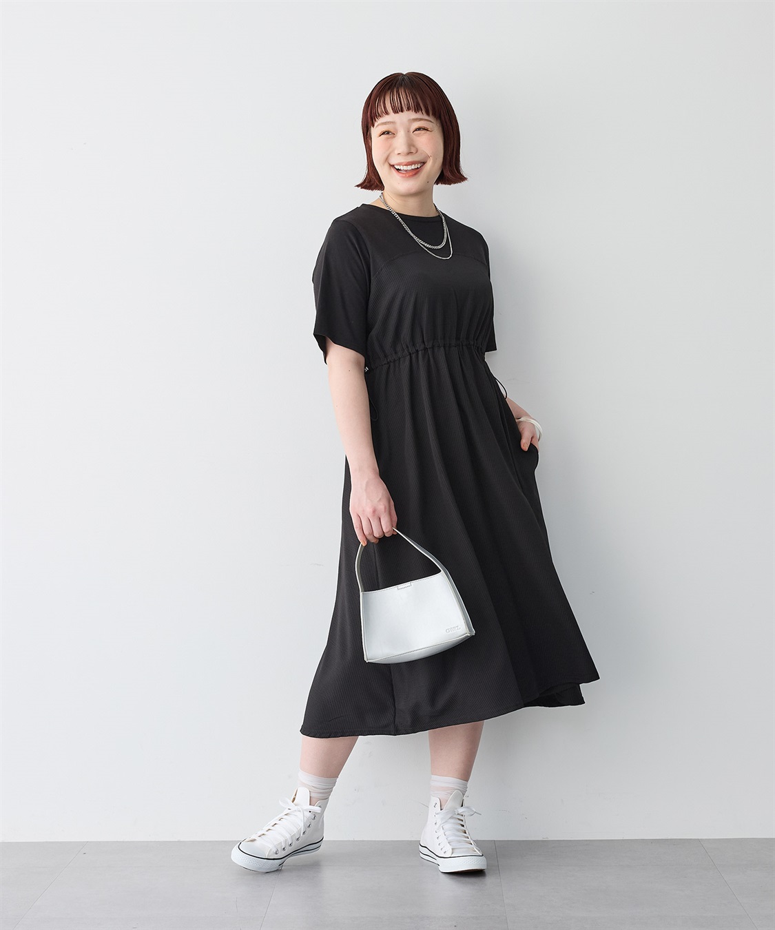 anyfee 【anyfee/プラスサイズ】ビスチェ風切り替えドロストコードワンピース_sub_12