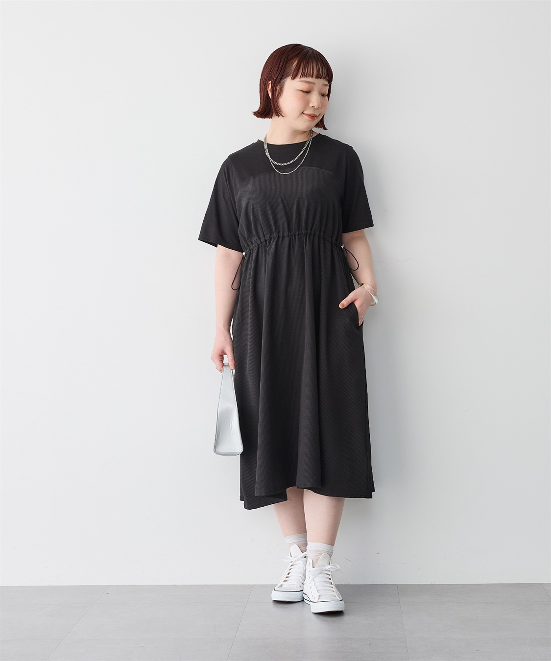 anyfee 【anyfee/プラスサイズ】ビスチェ風切り替えドロストコードワンピース_sub_14