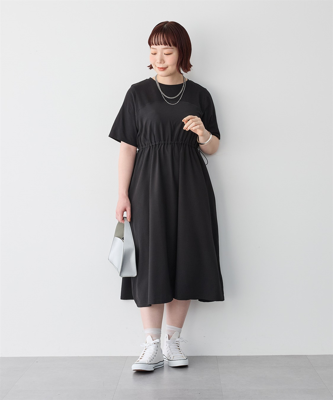 anyfee 【anyfee/プラスサイズ】ビスチェ風切り替えドロストコードワンピース_sub_23