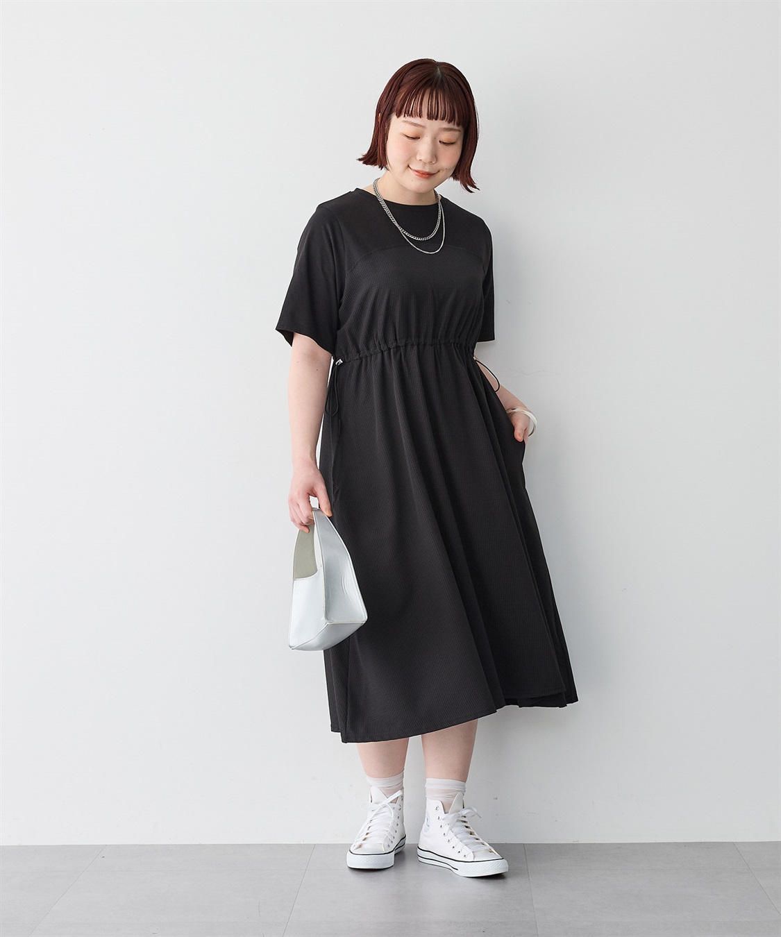 anyfee 【anyfee/プラスサイズ】ビスチェ風切り替えドロストコードワンピース_sub_24