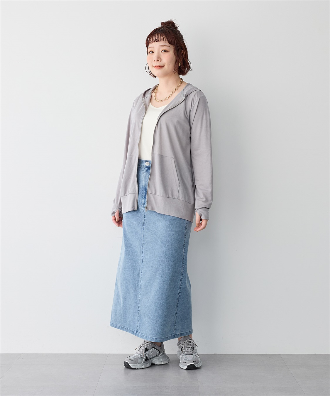 anyfee 【anyfee/プラスサイズ】接触冷感・日陰を着るUVカットサムホールフード付きパーカー_sub_18