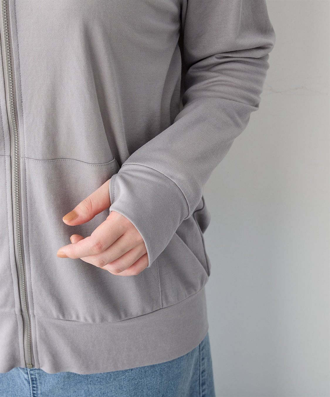 anyfee 【anyfee/プラスサイズ】接触冷感・日陰を着るUVカットサムホールフード付きパーカー_sub_21