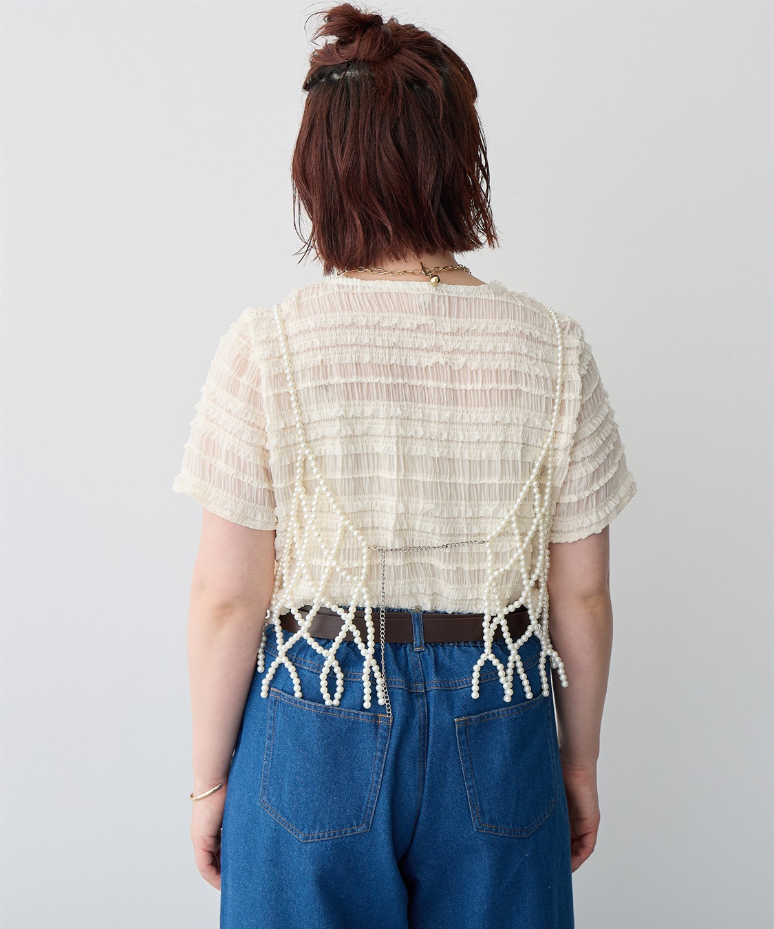 anyfee 【anyfee/プラスサイズ】シアーシャーリングトップス_sub_8