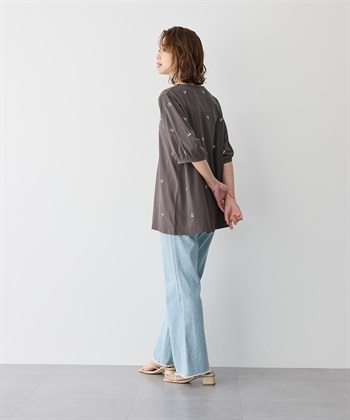 Life Style by cross marche 【anyfee/プラスサイズ】リボン刺繍Tシャツ_subthumb_4