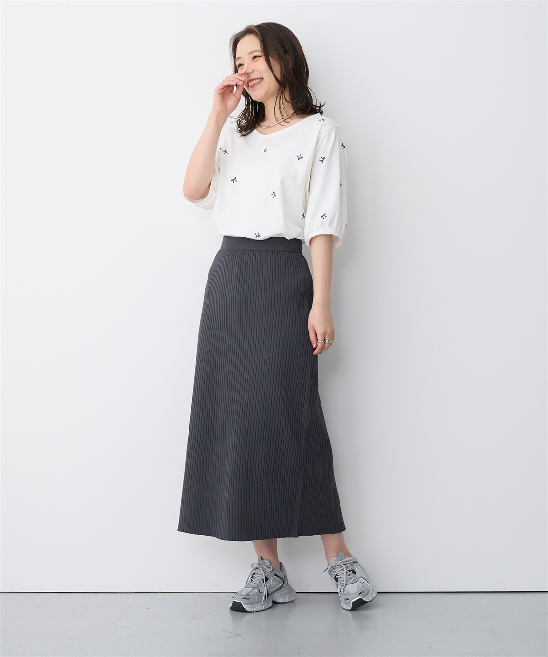 Life Style by cross marche 【anyfee/プラスサイズ】リボン刺繍Tシャツ_sub_13