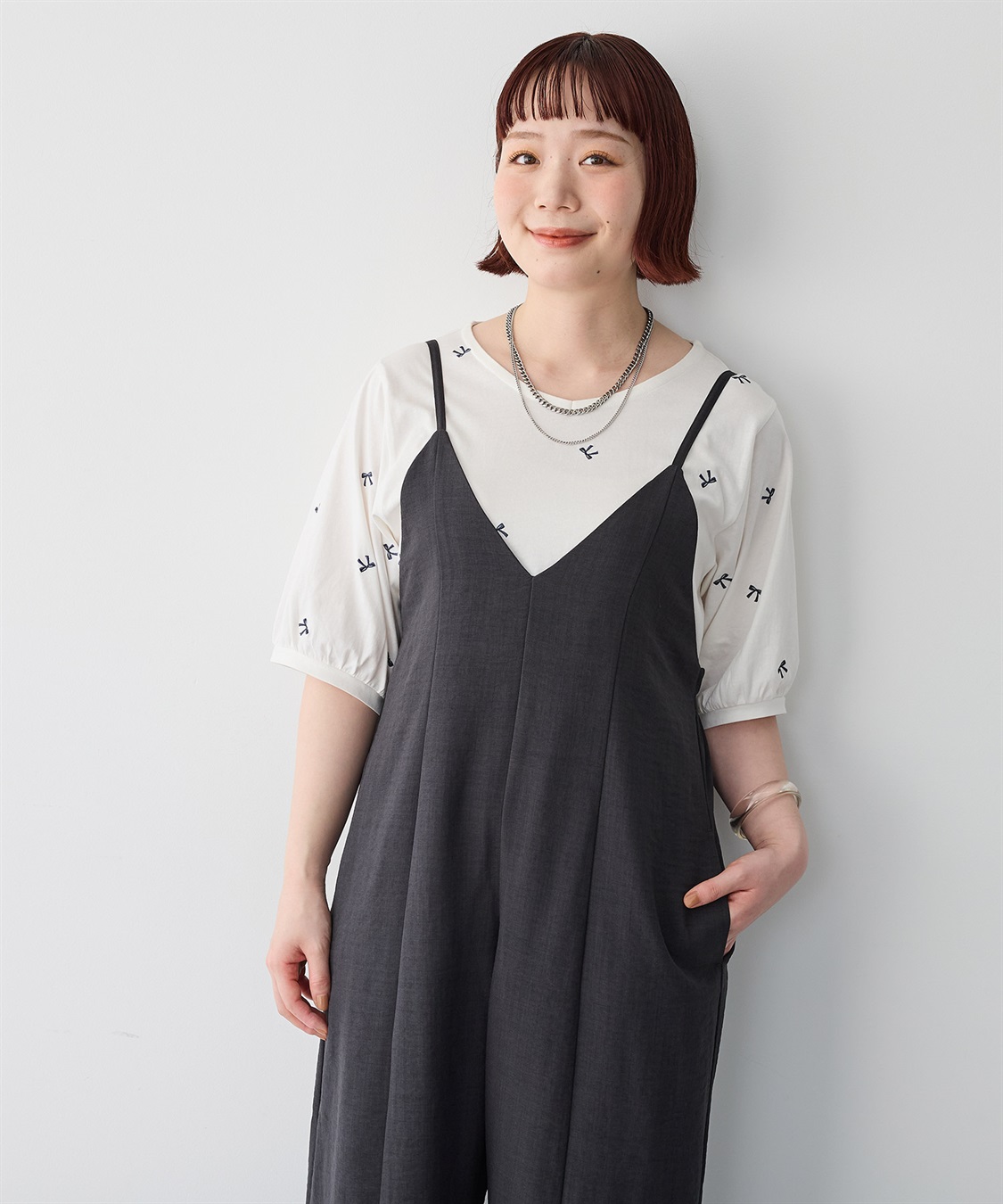 Life Style by cross marche 【anyfee/プラスサイズ】リボン刺繍Tシャツ_sub_15