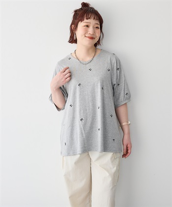 Life Style by cross marche 【anyfee/プラスサイズ】リボン刺繍Tシャツ_subthumb_18