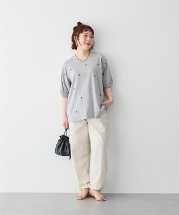 Life Style by cross marche 【anyfee/プラスサイズ】リボン刺繍Tシャツ_subthumb_20