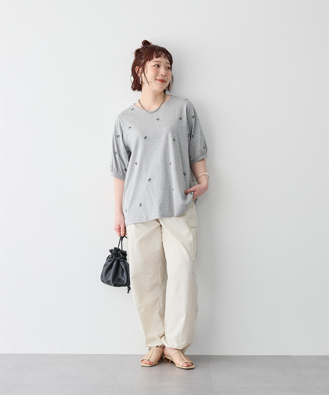 Life Style by cross marche 【anyfee/プラスサイズ】リボン刺繍Tシャツ_sub_21