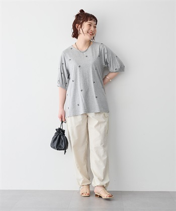 Life Style by cross marche 【anyfee/プラスサイズ】リボン刺繍Tシャツ_subthumb_21