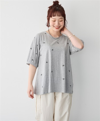 Life Style by cross marche 【anyfee/プラスサイズ】リボン刺繍Tシャツ_subthumb_22
