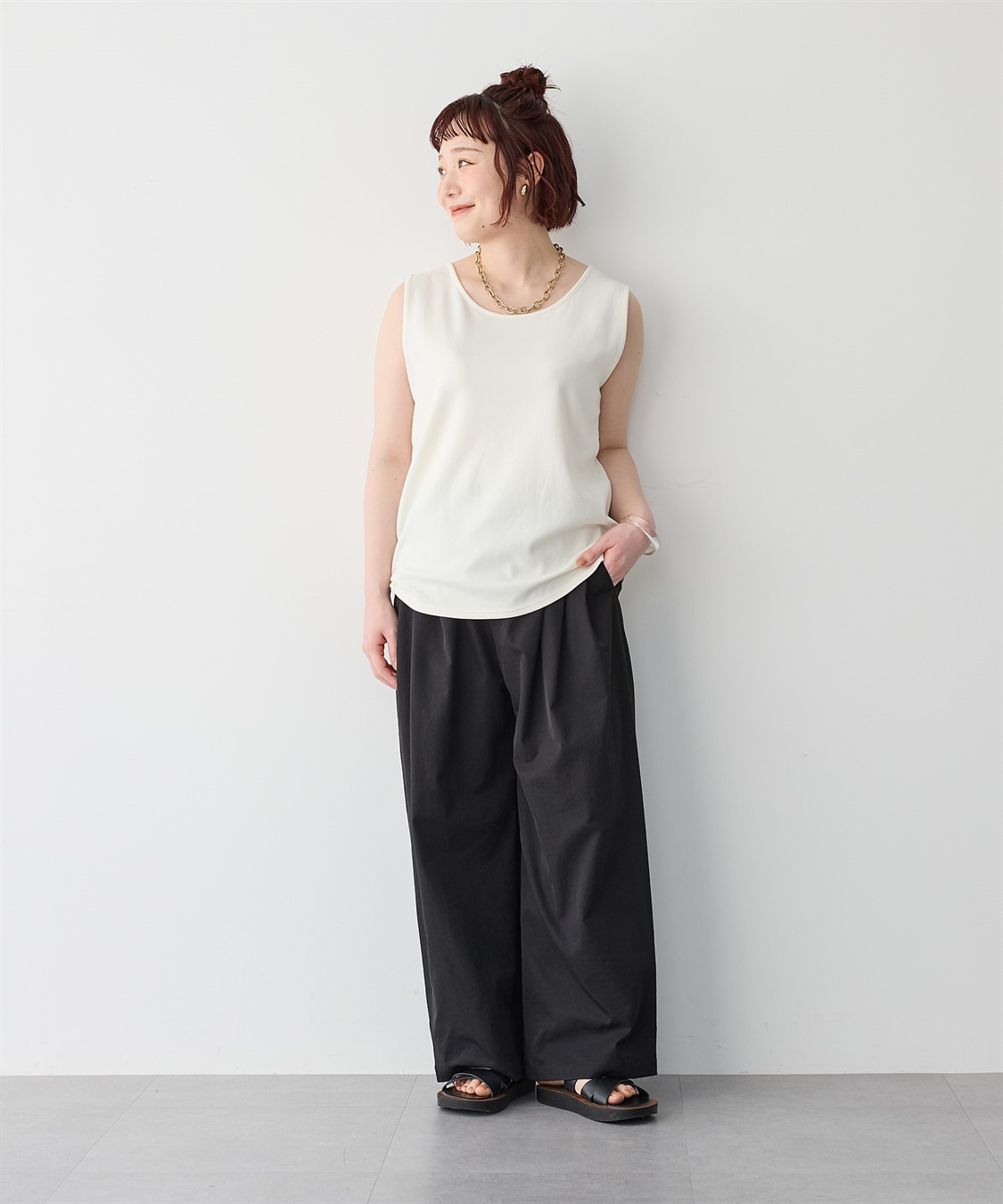 anyfee 【anyfee】なめらかタッチ機能性タンクトップ《吸水速乾/UVカット/接触冷感》_sub_4