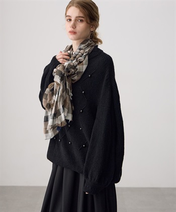 ATSURO TAYAMA ギンガムチェックツブツブストール_subthumb_3