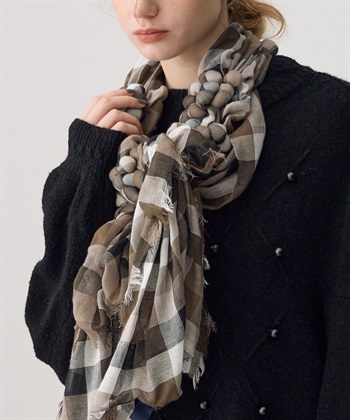 ATSURO TAYAMA ギンガムチェックツブツブストール_subthumb_5