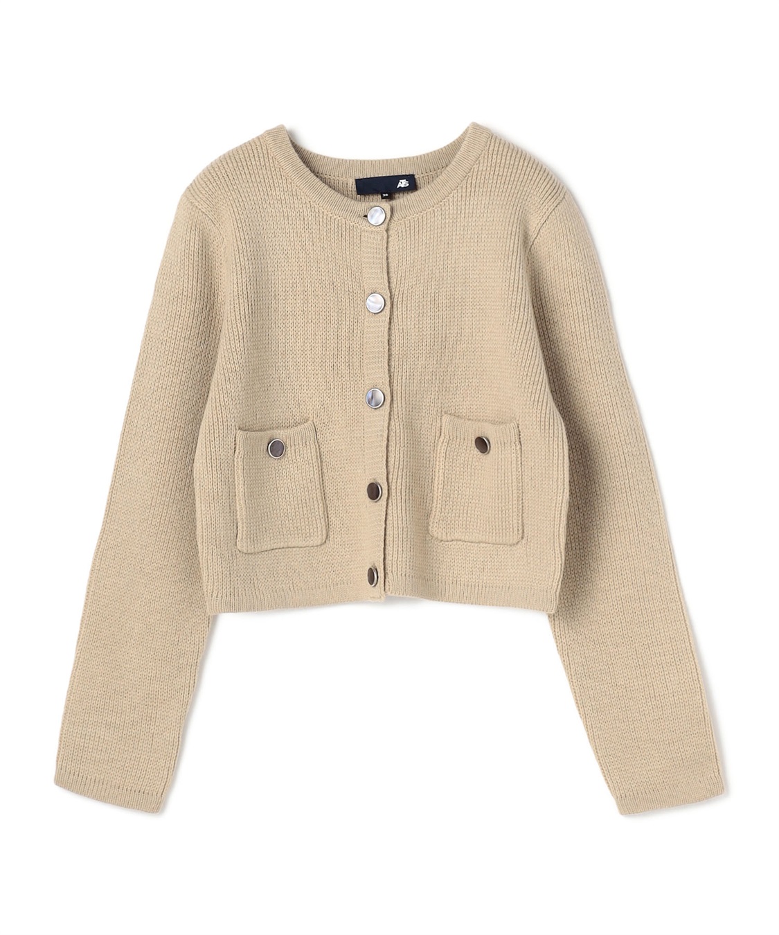 ATS 畦編みウール混クルーネックカーディガン_sub_2