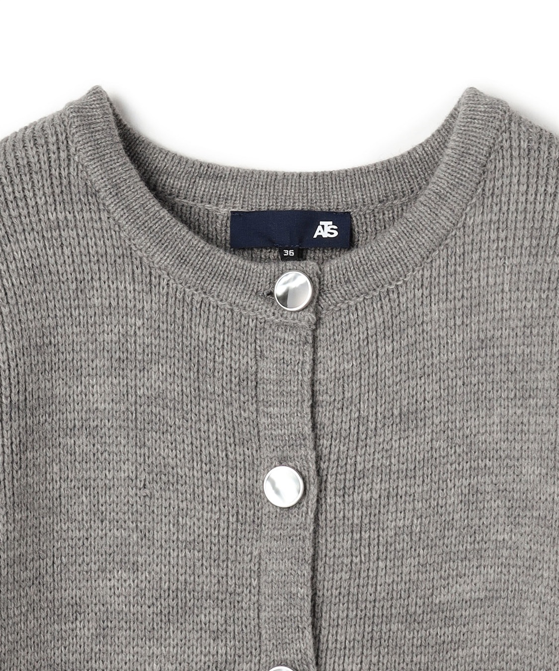 ATS 畦編みウール混クルーネックカーディガン_sub_5