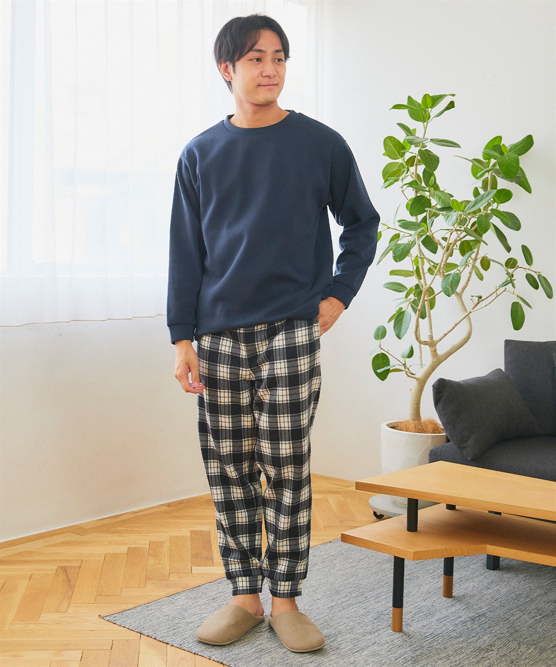 Life Style by cross marche 【LAFUKU/ラフク】メンズ裏起毛スウェットルームウェアSET◆新色追加◆（上下セット）_sub_2