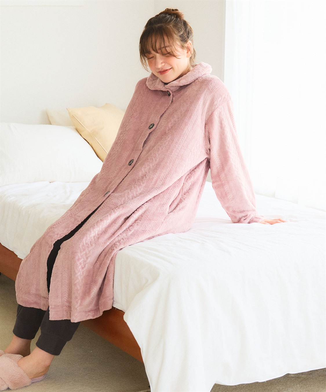 LAFUKU 【LAFUKU/ラフク】あったか・もこふわケーブルフリース着る毛布_sub_3