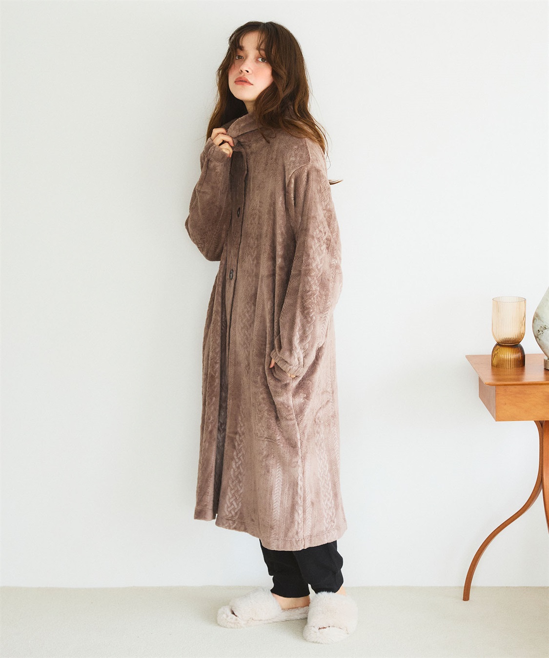 LAFUKU 【LAFUKU/ラフク】あったか・もこふわケーブルフリース着る毛布_sub_8