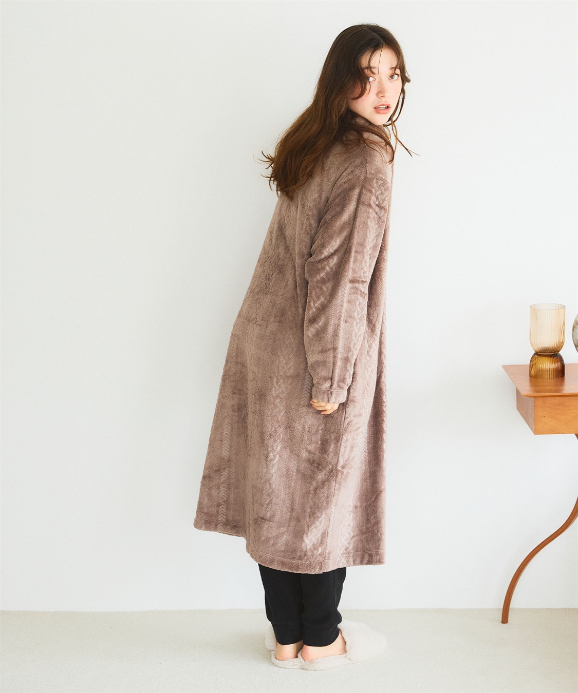 LAFUKU 【LAFUKU/ラフク】あったか・もこふわケーブルフリース着る毛布_sub_10