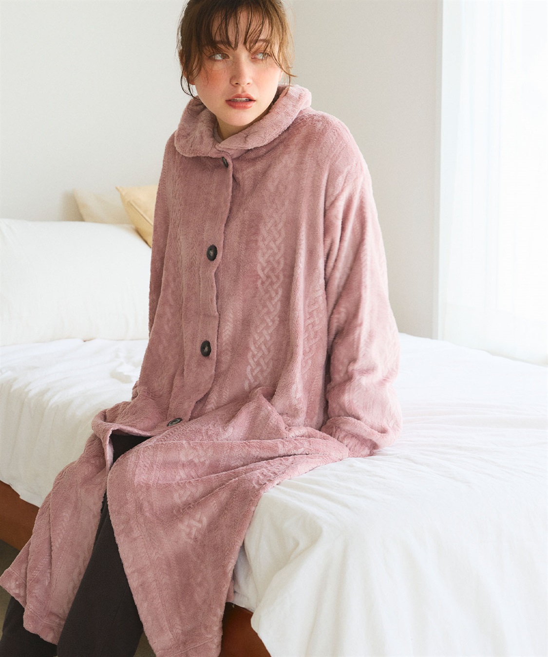 LAFUKU 【LAFUKU/ラフク】あったか・もこふわケーブルフリース着る毛布_sub_20