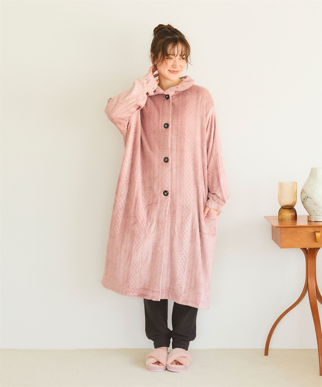 LAFUKU 【LAFUKU/ラフク】あったか・もこふわケーブルフリース着る毛布_sub_22