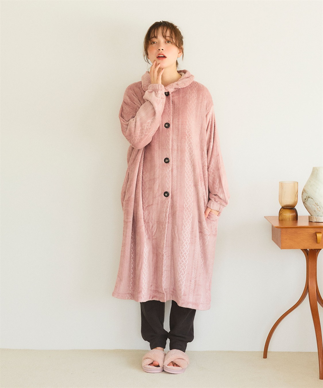 LAFUKU 【LAFUKU/ラフク】あったか・もこふわケーブルフリース着る毛布_sub_23