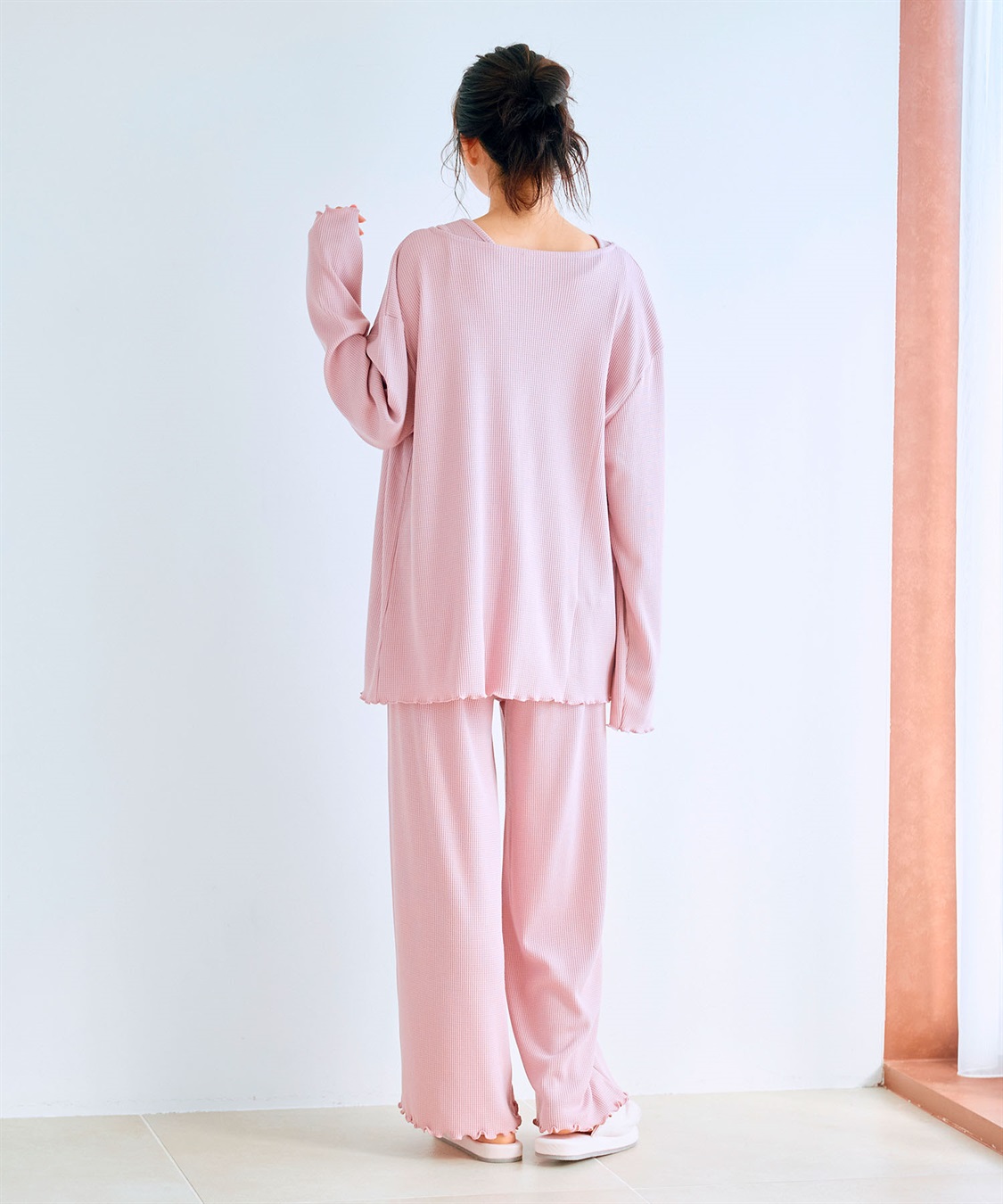 LAFUKU 【LAFUKU/ラフク】カップ付きワッフルルームウェア3点SET_sub_17