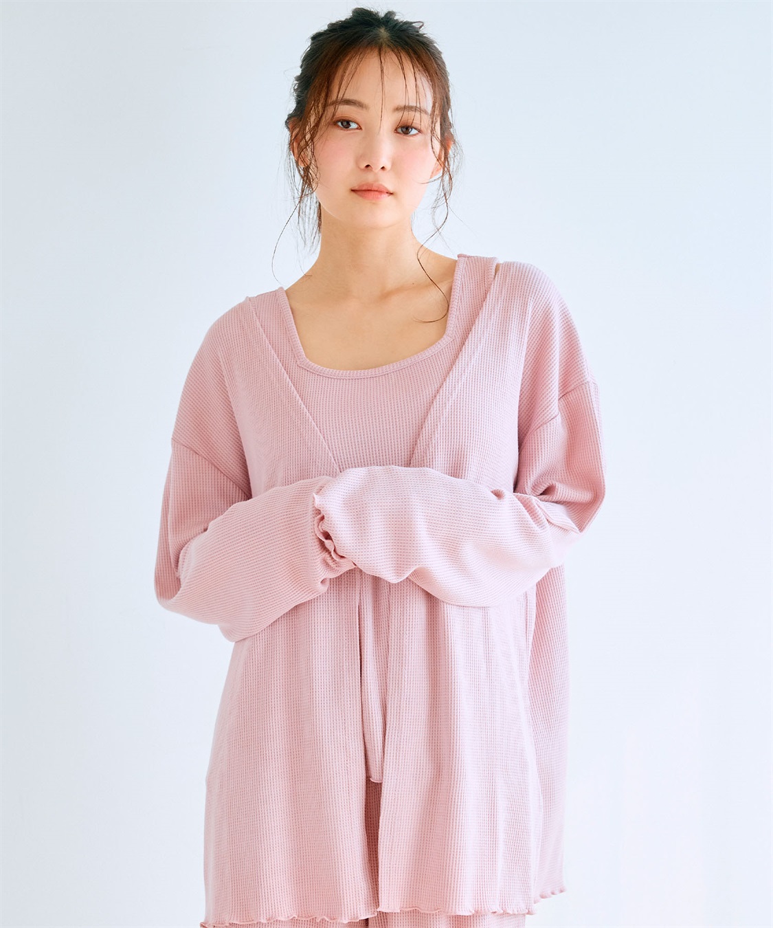 LAFUKU 【LAFUKU/ラフク】カップ付きワッフルルームウェア3点SET_sub_19