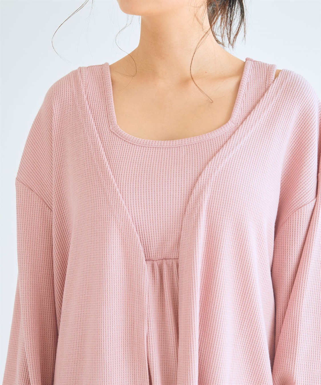 LAFUKU 【LAFUKU/ラフク】カップ付きワッフルルームウェア3点SET_sub_26