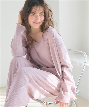 Life Style by cross marche 【LAFUKU/ラフク】カップ付きタンクトップルームウェア3点SET_subthumb_1