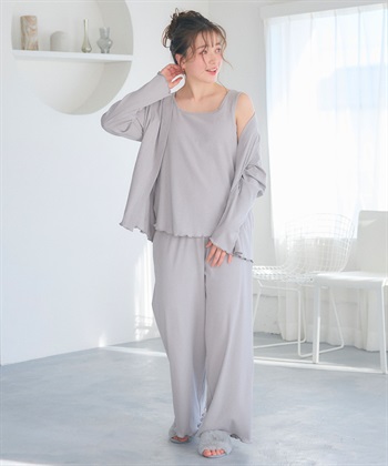 Life Style by cross marche 【LAFUKU/ラフク】カップ付きタンクトップルームウェア3点SET_subthumb_3