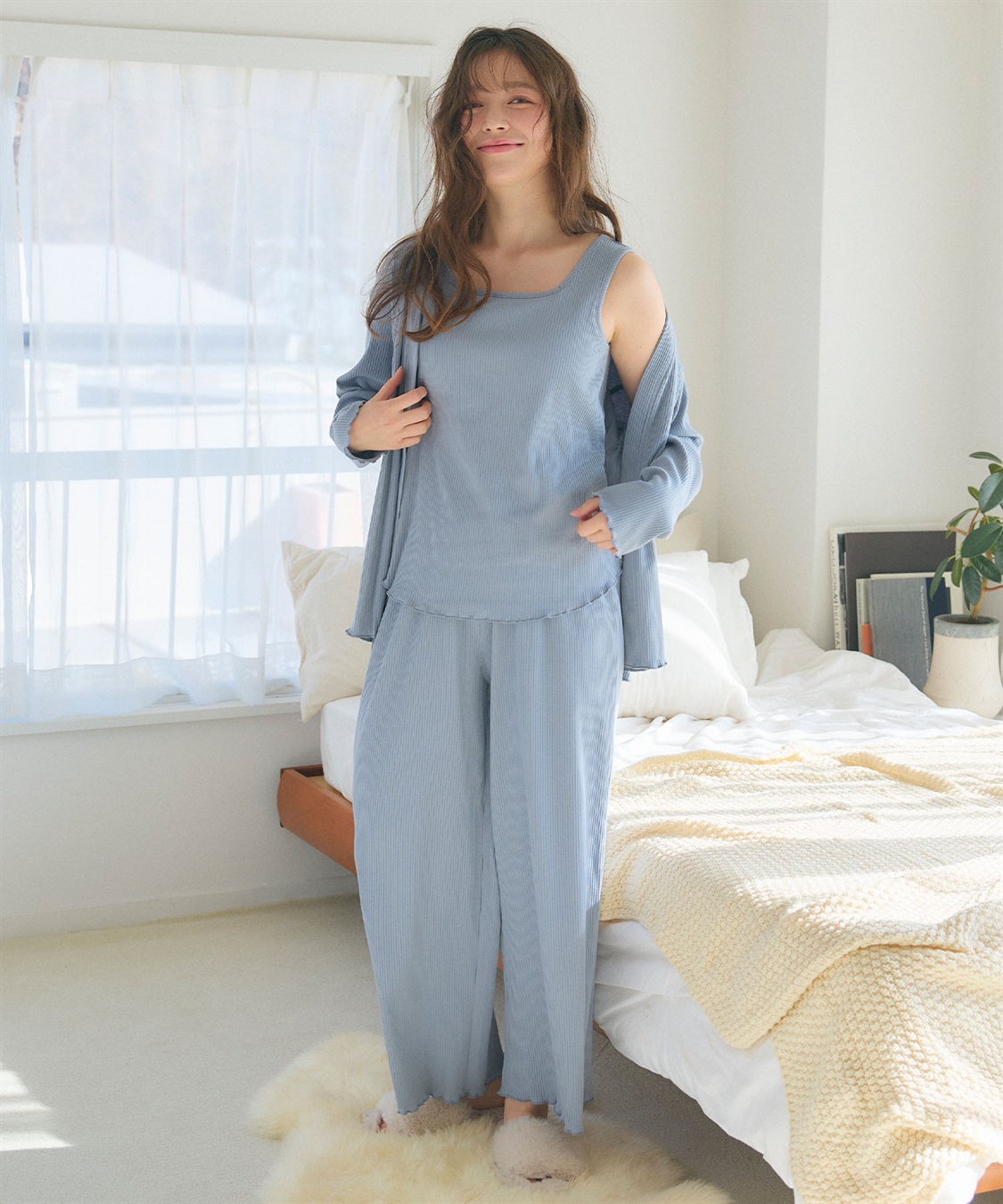 Life Style by cross marche 【LAFUKU/ラフク】カップ付きタンクトップルームウェア3点SET_sub_5