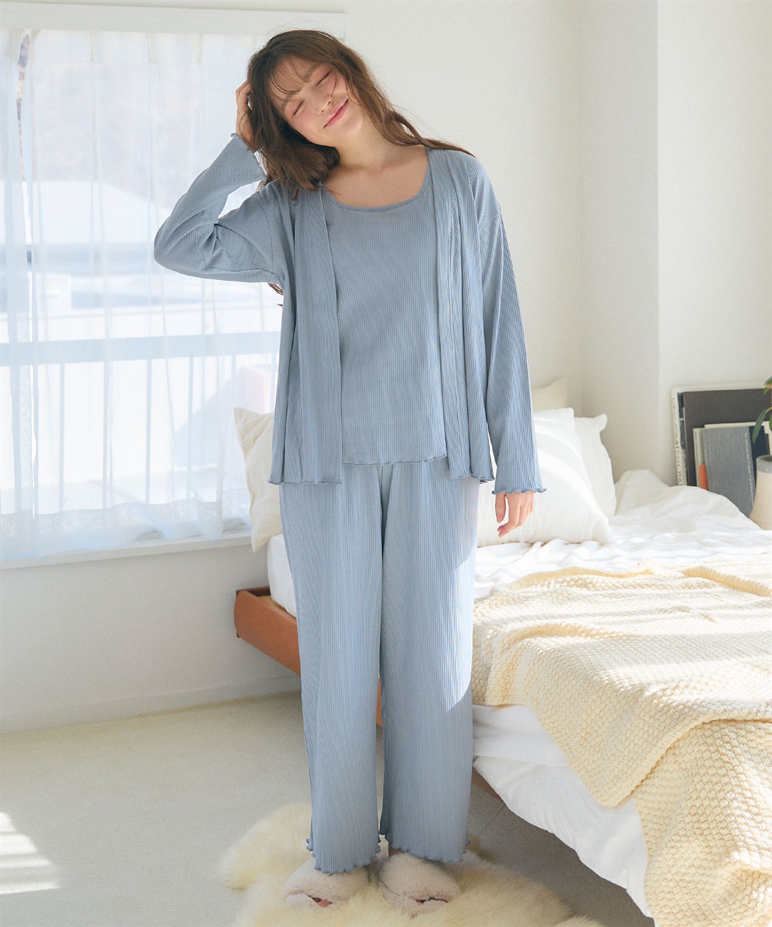 Life Style by cross marche 【LAFUKU/ラフク】カップ付きタンクトップルームウェア3点SET_sub_8