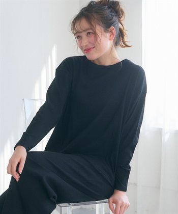 Life Style by cross marche 【LAFUKU/ラフク】リブテレコルームウェア3点セット（ロング丈＆ショート丈パンツ）_subthumb_1