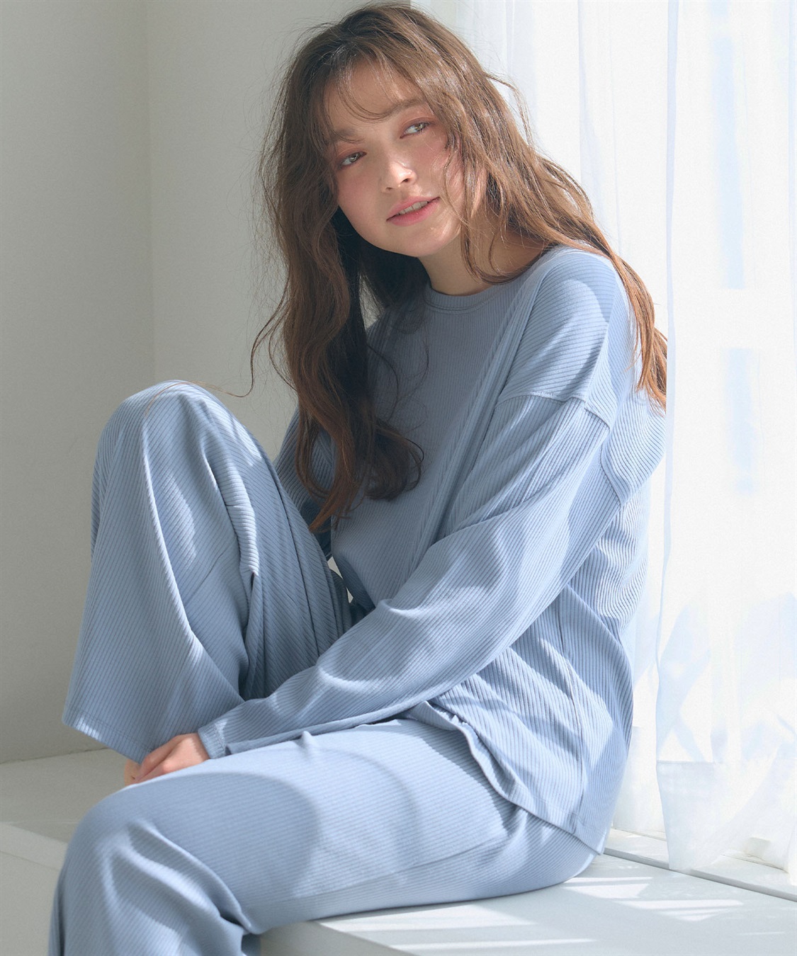 Life Style by cross marche 【LAFUKU/ラフク】リブテレコルームウェア3点セット（ロング丈＆ショート丈パンツ）_sub_4