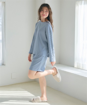 Life Style by cross marche 【LAFUKU/ラフク】リブテレコルームウェア3点セット（ロング丈＆ショート丈パンツ）_subthumb_9