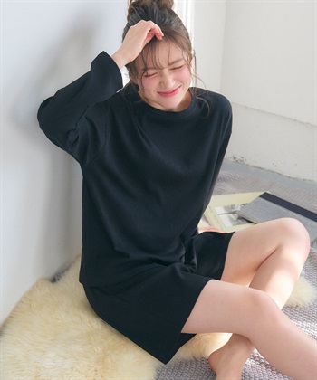 Life Style by cross marche 【LAFUKU/ラフク】リブテレコルームウェア3点セット（ロング丈＆ショート丈パンツ）_subthumb_10