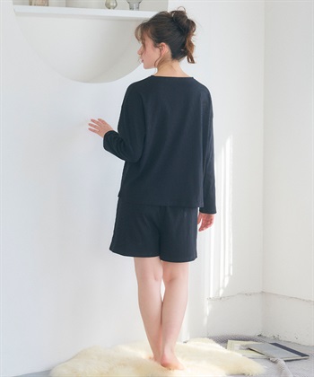 Life Style by cross marche 【LAFUKU/ラフク】リブテレコルームウェア3点セット（ロング丈＆ショート丈パンツ）_subthumb_12