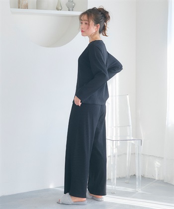 Life Style by cross marche 【LAFUKU/ラフク】リブテレコルームウェア3点セット（ロング丈＆ショート丈パンツ）_subthumb_14