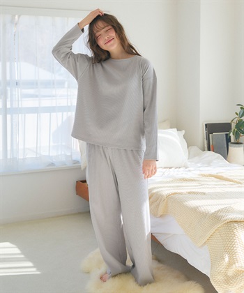 Life Style by cross marche 【LAFUKU/ラフク】リブテレコルームウェア3点セット（ロング丈＆ショート丈パンツ）_subthumb_16