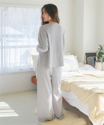 Life Style by cross marche 【LAFUKU/ラフク】リブテレコルームウェア3点セット（ロング丈＆ショート丈パンツ）_subthumb_18