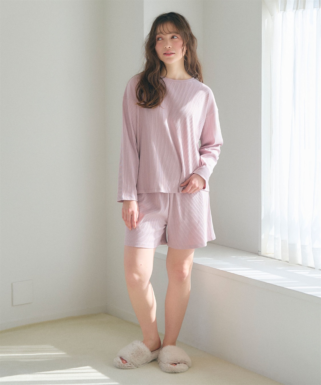 Life Style by cross marche 【LAFUKU/ラフク】リブテレコルームウェア3点セット（ロング丈＆ショート丈パンツ）_sub_22