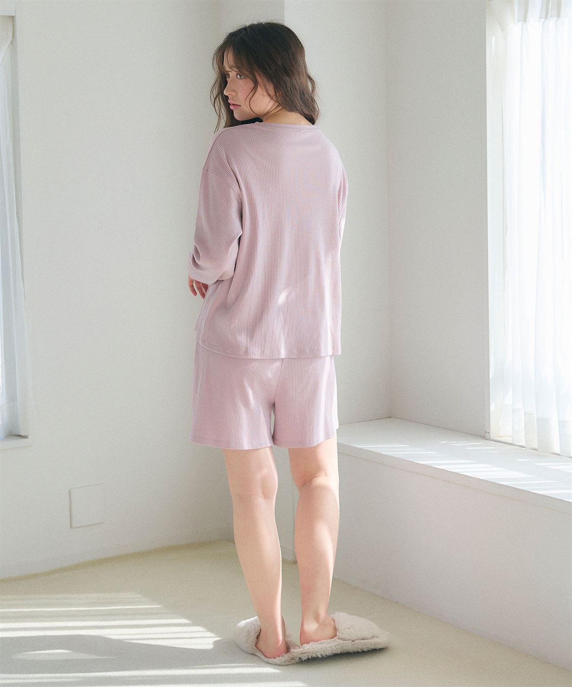 Life Style by cross marche 【LAFUKU/ラフク】リブテレコルームウェア3点セット（ロング丈＆ショート丈パンツ）_sub_24