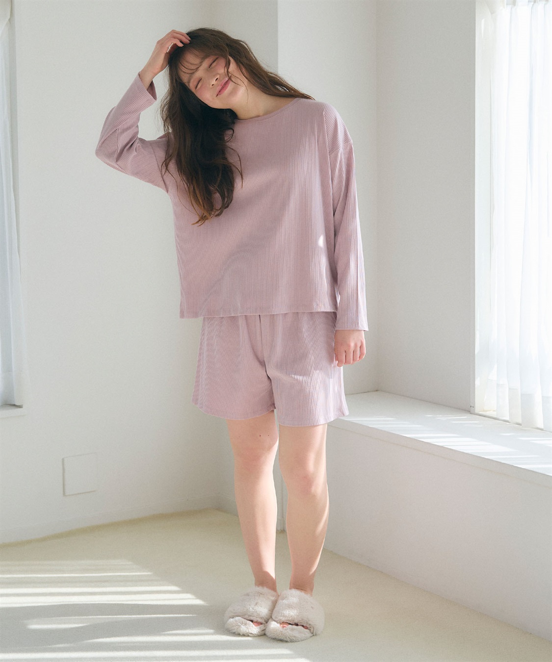 Life Style by cross marche 【LAFUKU/ラフク】リブテレコルームウェア3点セット（ロング丈＆ショート丈パンツ）_sub_25