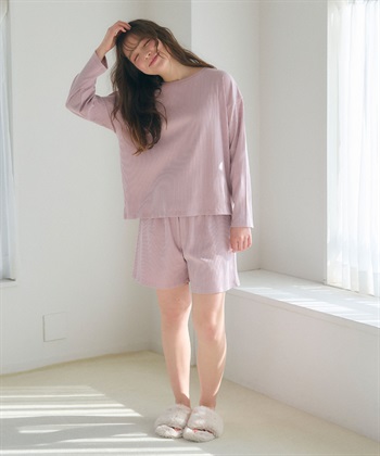 Life Style by cross marche 【LAFUKU/ラフク】リブテレコルームウェア3点セット（ロング丈＆ショート丈パンツ）_subthumb_25