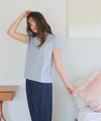 LAFUKU 【LAFUKU/ラフク】フレンチスリーブTシャツ&イージーロングパンツ上下SET/ルームウェア_subthumb_2
