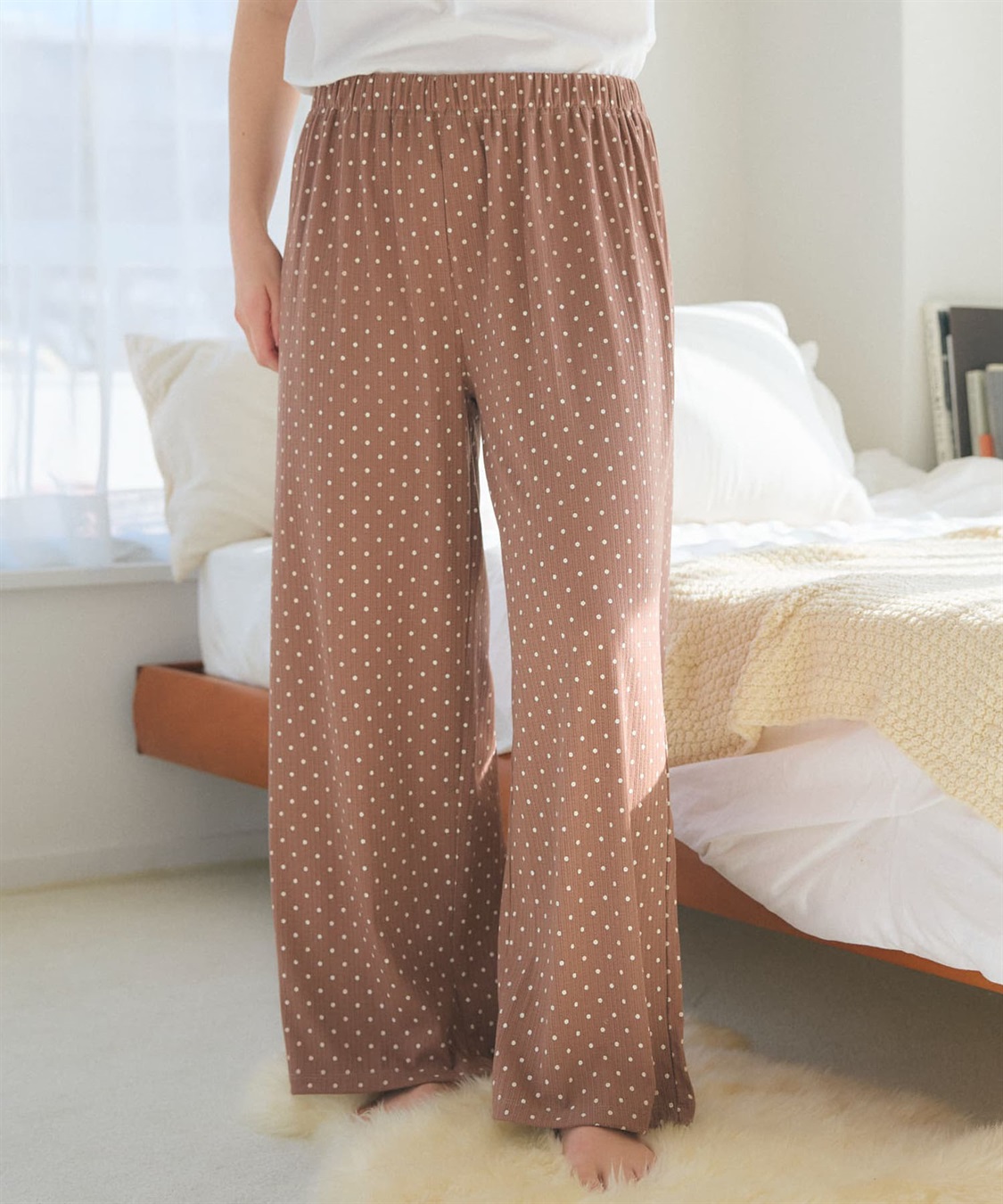 LAFUKU 【LAFUKU/ラフク】フレンチスリーブTシャツ&イージーロングパンツ上下SET/ルームウェア_sub_11