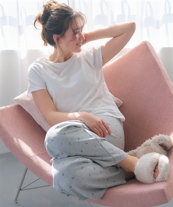 LAFUKU 【LAFUKU/ラフク】フレンチスリーブTシャツ&イージーロングパンツ上下SET/ルームウェア_subthumb_23